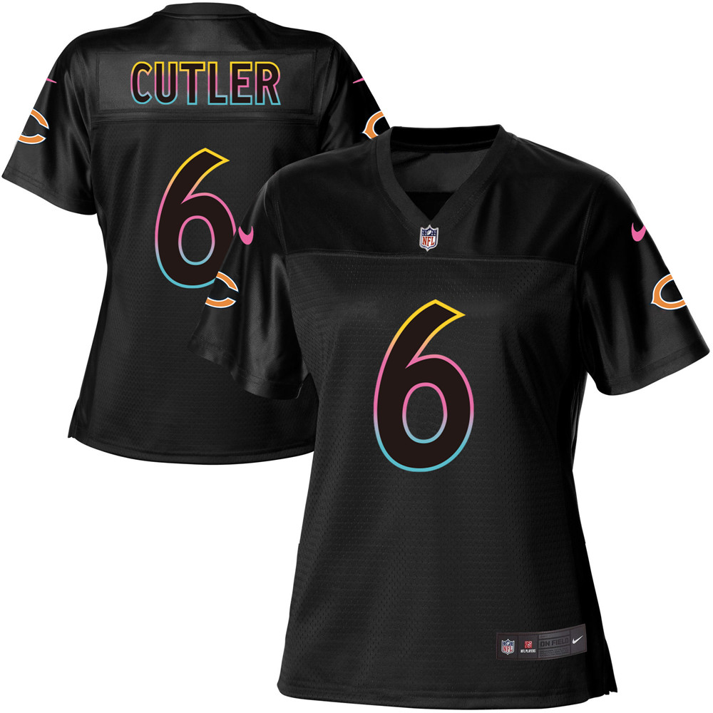 Women's Game Jay Cutler Nike Jersey Black - #6 Fashion NFL Chicago Bears